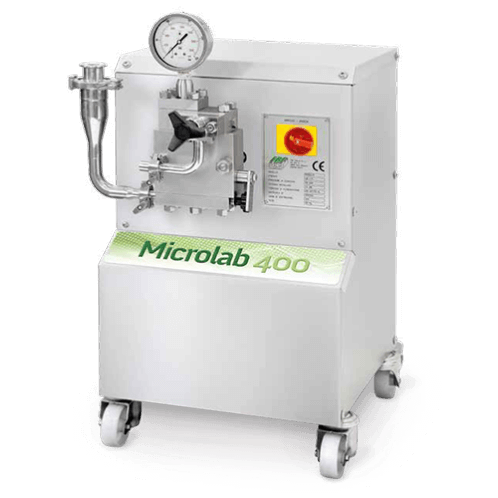 Omogeneizzatore da laboratorio modello Microlab 400, progettato per una miscelazione precisa e omogenea